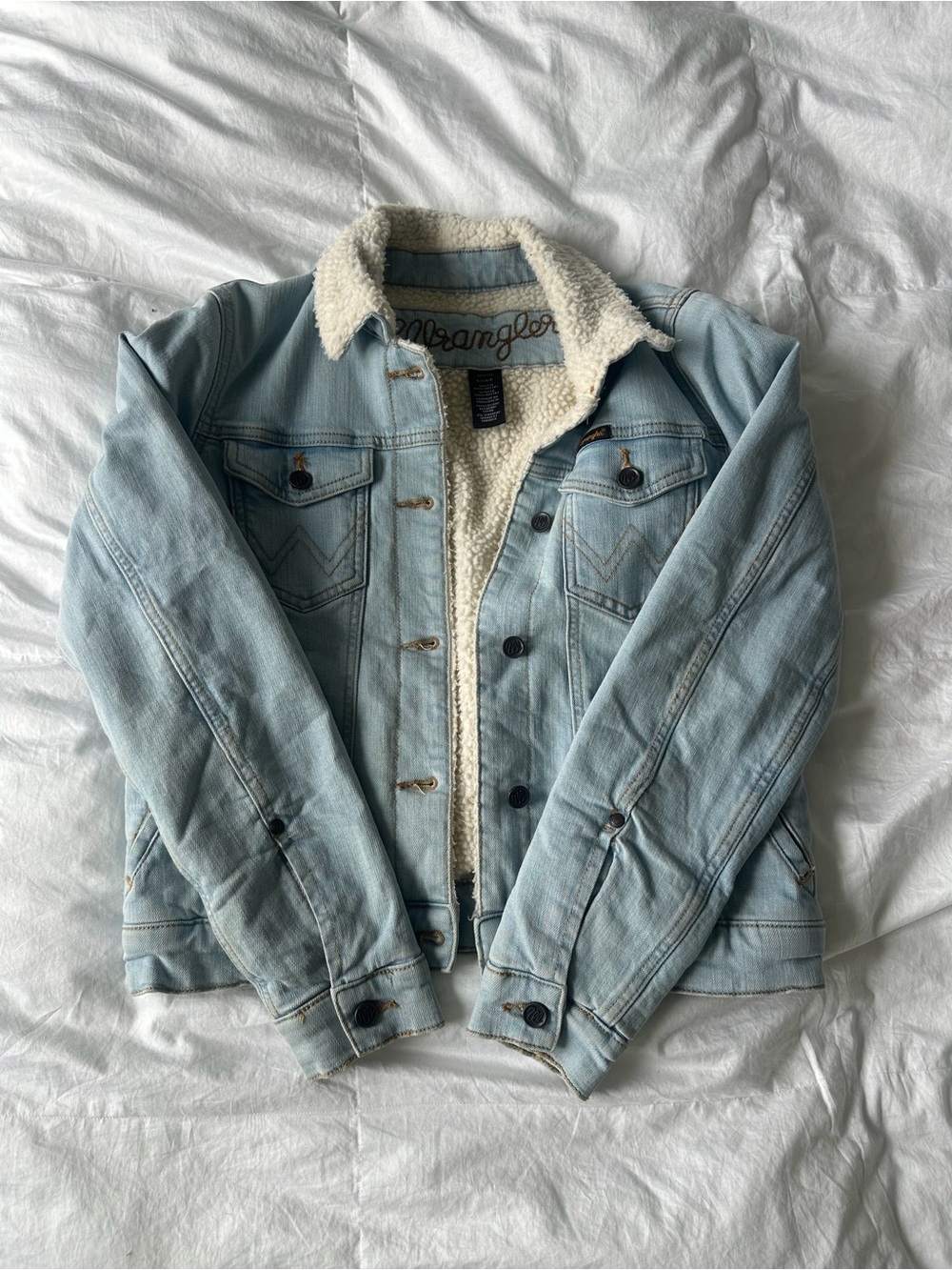 Wrangler Women's Sherpa-Lined Denim Jacket